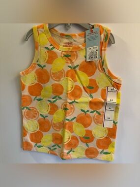 Cat & Jack Oranges & Lemons Toddler Tank Top Size 3T NEW